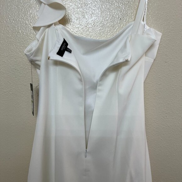 GUESS Spaghetti Strap Square Neck Short Cocktail Body Con Dress Sz 14 in White - Picture 6 of 10